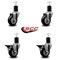 Service Caster 3.5'' Black Poly Wheel Swivel 1-3/4'' Expanding Stem Caster Set 2 Brakes, 4PK SCC-EX20S3514-PPUB-BLK-2-PLB-2-134 - alternate 5
